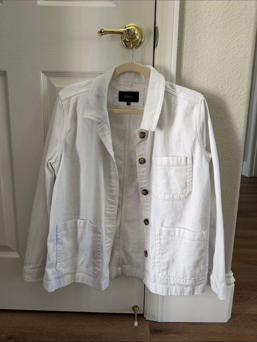 Quince White Button-Front Utility Jean Jacket - 97% Organic Cotton